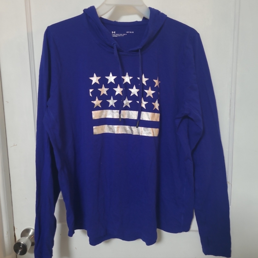 Large Under Armour Blue Star Hoodie